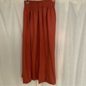 NEW notPERFECTLINEN SION, Linen midi a-line skirt, SMALL, Moroccan Red, Summer
